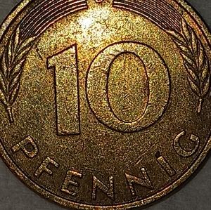 Vintage 1979 Bundes Republik Deutschland 10 Pfennig coun